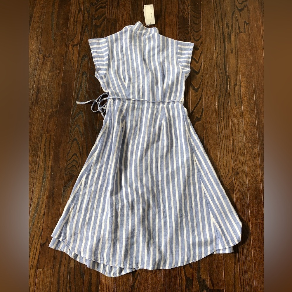 *NWT* Rails Women’s XS Light Blue/White Linen-Blend Louisa Juneau Stripe Dress - Picture 12 of 14